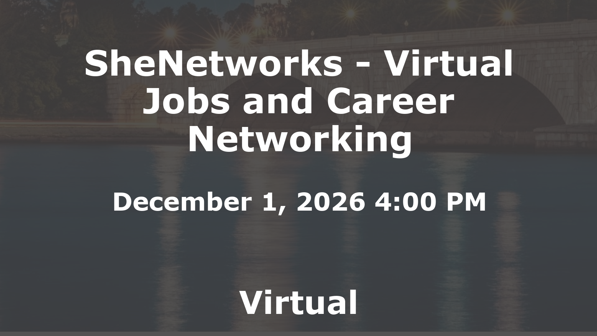 SheNetworks - Virtual Jobs and Career Networking event image